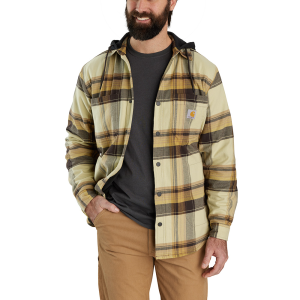 Carhartt Carhartt Mens 105938 Rugged Flex Relaxed Fit Flannel Fleece Lined Hooded Shirt Jac - Dark Brown 3X-Large Regular - $89.99 at Dungarees