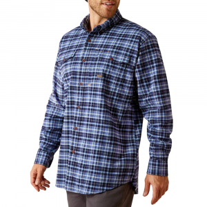 Ariat Mens 10046639 Rebar Flannel DuraStretch Work Shirt - Allure Plaid 3X-Large Regular
