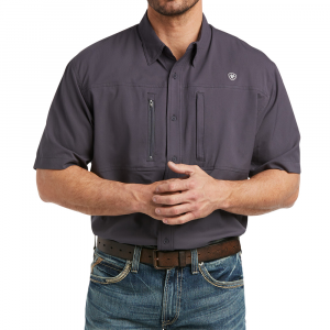 Ariat Mens 10034961 Venttek  Classic Short Sleeve Shirt - Charcoal Large Tall
