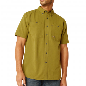 Ariat Mens 10048949 Rebar Made Tough 360 AIRFLOW Short Sleeve Work Shirt - Lichen Medium Regular