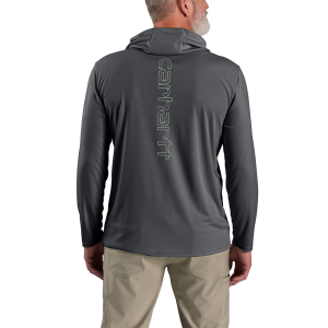 Carhartt Carhartt Mens 106165 Force Sun Defender Lightweight Long-Sleeve Hooded Logo Graphic T-Shirt - Steel 4X-Large Regular - $47.99 at Dungarees