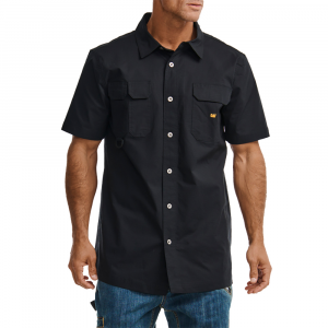 CAT Mens 1020006 Ripstop Work Shirt - Black X-Large Regular