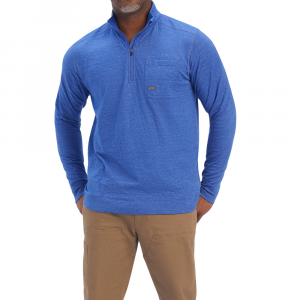 Ariat Mens 10041416 Closeout Rebar Foundation 1/4 Zip Long Sleeve Shirt - Deep Ultramarine X-Large Tall