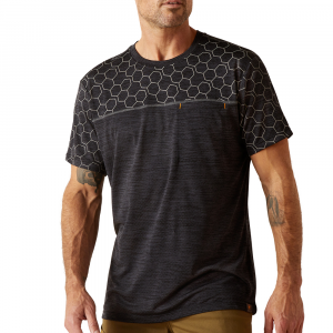 Ariat Mens 10048976 Rebar Evolution Reflective Short Sleeve T-Shirt - Black Small Regular