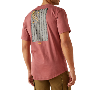 Ariat Ariat Men's 10048769 Rebar Workman Reflective Flag Short Sleeve T-Shirt - Roan Rouge Large Tall - $36.95 at Dungarees