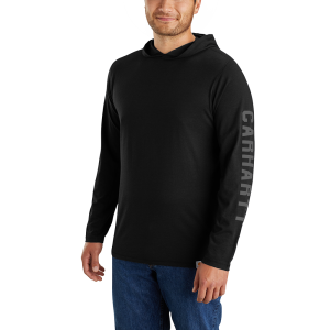 Carhartt Carhartt Mens 106654 Force Relaxed Fit Midweight Long-Sleeve Logo Graphic Hooded T-Shirt - Black 2X-Large Regular - $37.99 at Dungarees