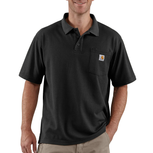 Carhartt Carhartt Men's 106685 Loose Fit Midweight Short-Sleeve Pocket Polo - Black Small Regular - $37.99 at Dungarees