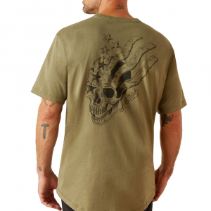 Ariat Mens 10050812 Rebar Workman American Scream Short Sleeve T-Shirt - Sage Heather X-Large Tall