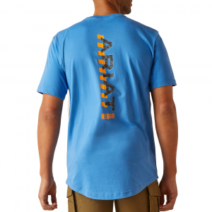 Ariat Mens 10048758 Rebar Workman Logo T-Shirt - Campanula / Grey Camo Medium Regular