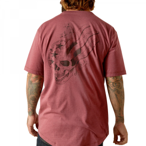 Ariat Mens 10048943 Rebar Workman American Scream Short Sleeve T-Shirt - Burgundy Heather X-Large Regular
