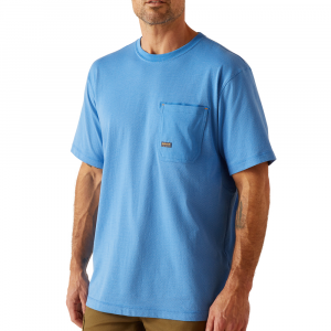 Ariat Mens 10048986 Rebar Workman 360 AIRFLOW Short Sleeve T-Shirt - Campanula Heather Small Regular