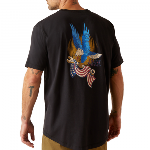 Ariat Mens 10048988 Rebar Workman Victory Eagle Short Sleeve T-Shirt - Black Small Regular
