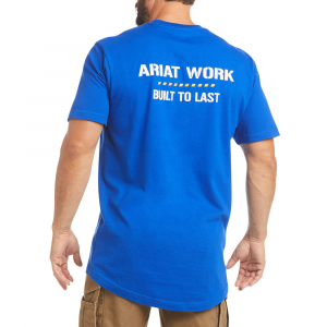 Ariat Men's 10035396 Closeout Rebar Cotton Strong Done Right T-Shirt - Sapphire Small Regular