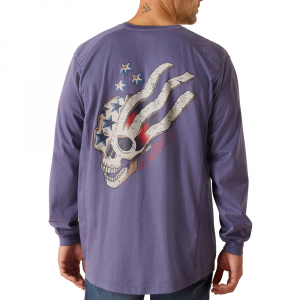 Ariat Mens 10048962 Flame-Resistant Air American Scream Long Sleeve T-Shirt - Blue Indigo Large Regular