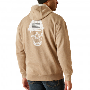Ariat Mens 10048790 Rebar Roughneck Pullover Hoodie   - Oatmeal Heather X-Large Tall