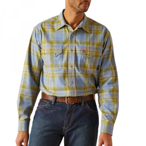 Ariat Mens 10048469 Flame-Resistant Chesapeake Long Sleeve Snap Work Shirt - Peral 3X-Large Regular