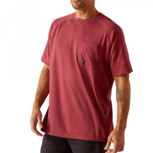 Ariat Mens 10048890 Rebar Cotton Strong T-Shirt - Roan Rouge Heather 4X-Large Regular