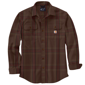 Carhartt Carhartt Mens 105947 Closeout Loose Fit Heavyweight Flannel Long-Sleeve Plaid Shirt - Chestnut 3X-Large Regular - $38.49 at Dungarees