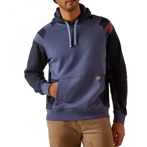 Ariat Mens 10048945 Rebar Workman Colorblock Logo Hoodie - Navy / Blue Indigo 2X-Large Tall