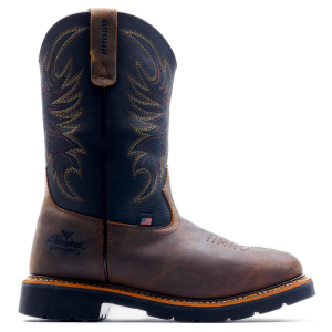 Thorogood  814-4330 Work Western Square Toe Wellington - Black/Crazyhorse 14 D
