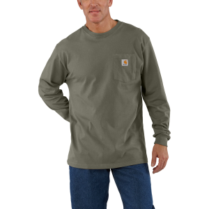 Carhartt Men's K126 Loose Fit Long Sleeve Workwear T-shirt - Dusty Olive 2X-Large Regular