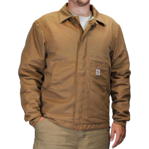 Carhartt Carhartt Men's 101624 Closeout Flame-Resistant Dearborn Canvas Jacket - Quilt Lined - Carhartt Brown 4X-Large Regular - $199.99 at Dungarees