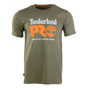 Timberland PRO Mens A6EYK Core Chest Logo Short Sleeve T-Shirt - Burnt Olive Large Regular