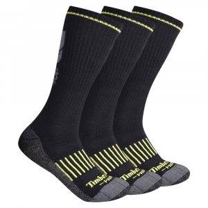 Timberland PRO Men's TB302378TD All Season Boot Sock 3-Pack - Black Large