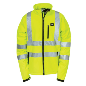 Cat CAT Mens 1310008 Hi Vis Soft Shell Jacket - Hi Vis Yellow X-Large Regular - $119.99 at Dungarees