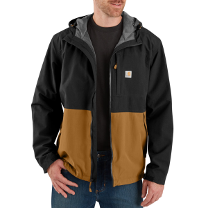 Carhartt Carhartt Men's 104039 Closeout Storm Defender Midweight Hooded Jacket - Black/Carhartt Brown Large Tall - $87.99 at Dungarees