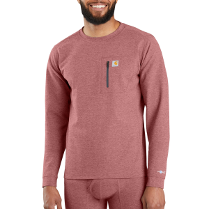 Carhartt Carhartt Mens MBL110 Closeout Base Force Heavyweight Base Layer Crew - Fired Brick Heather 3X-Large Tall - $59.99 at Dungarees