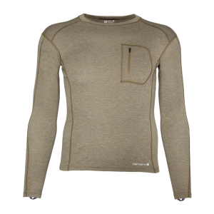 Carhartt Carhartt Mens MBL119 Force Midweight Synthetic-Wool Blend Base Layer Crewneck Pocket Top - Burnt Olive Heather 4X-Large Regular - $65.99 at Dungarees