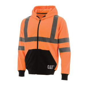 Cat CAT Mens 1910127 Hi-Vis Full Zip Colorblock Sweatshirt - Hi Vis Orange 2X-Large Regular - $59.99 at Dungarees