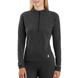 Carhartt Carhartt  WBL133 Women's Base Force Heavyweight Poly-Wool Quarter-Zip - Black Heather X-Small Regular - $60.99 at Dungarees