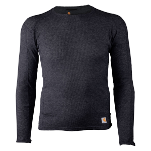 Carhartt Carhartt Mens MBL148 Midweight Cotton Base Layer Crewneck Top - Black Heather 4X-Large Regular - $35.99 at Dungarees