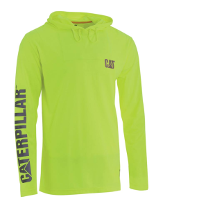Cat CAT Men's 1510568 Hi-Vis UPF Hooded Banner Long Sleeve Tee - Hi Vis Yellow Small Regular - $34.99 at Dungarees