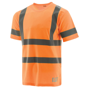 Cat CAT Mens 1510454 Hi-Vis Short Sleeve Tee - Hi Vis Orange Medium Regular - $29.99 at Dungarees
