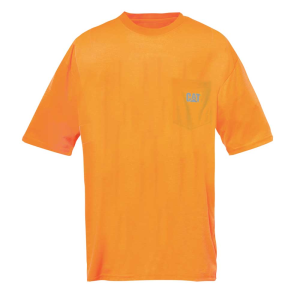 Cat CAT Men's 1510499 Hi-Vis Trademark Pocket T-Shirt - Hi Vis Orange Small Regular - $29.99 at Dungarees