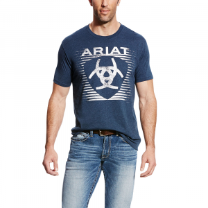 Ariat Men's 10019779 Shade Tee T-Shirt - Navy Heather Medium Regular