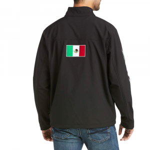 Ariat Mens 10031424 Team Softshell MEXICO Jacket - Black X-Small Regular