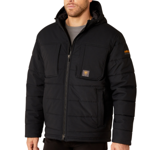 Ariat Ariat Mens 10052123 Rebar Winter Valiant Ripstop Insulated Jacket - Black X-Large Tall - $159.95 at Dungarees