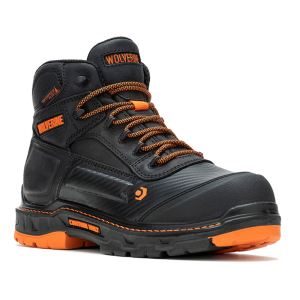 Wolverine  W241180 Overpass 6" CarbonMax Work Boot - Black/Orange 11 EW