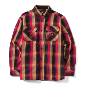 Cat CAT Mens 1610031 Buffalo Check Overshirt - Pitch Black Heather / Hot Red Medium Regular - $59.99 at Dungarees