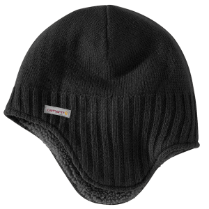 Carhartt Carhartt Mens 106390 Knit Sherpa Lined Earflap Hat - Black One Size Fits All - $27.99 at Dungarees