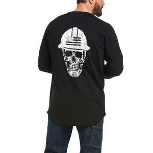 Ariat Ariat Men's AR1833 Rebar Cotton Strong Roughneck Graphic Long Sleeve T-Shirt - Black/White Large Tall - $34.95 at Dungarees