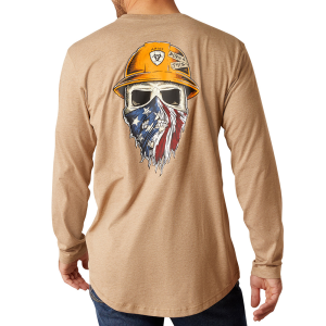 Ariat Ariat Men's 10052710 Rebar Workman Born For This Graphic Long Sleeve T-Shirt - Oatmeal Heather 3X-Large Regular - $46.95 at Dungarees