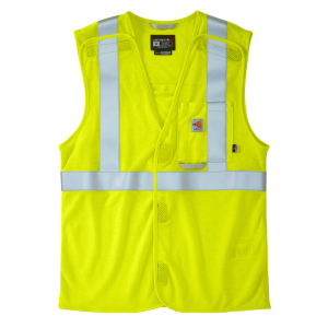 Carhartt Carhartt Mens 105787 Factory 2nd Flame Resistant High-Visibility Mesh Class 2 Vest - Bright Lime 3X-Large Regular - $42.49 at Dungarees