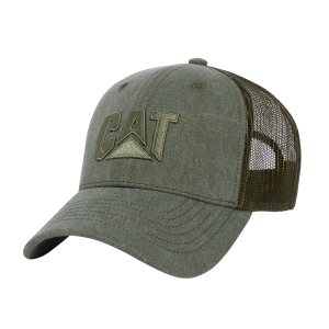 Cat CAT Mens 1090070 Pigment Dyed Trucker Cap - Marshland One Size Fits All - $19.99 at Dungarees