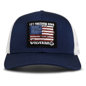Wolverine Wolverine Mens WVH9521 Let Freedom Ring Patch Trucker Cap - Navy One Size Fits All - $20.00 at Dungarees