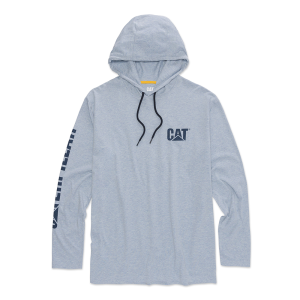Cat CAT Men's 1510425 UPF Hooded Banner Long Sleeve Tee - Blue Fog Heather Small Regular - $34.99 at Dungarees